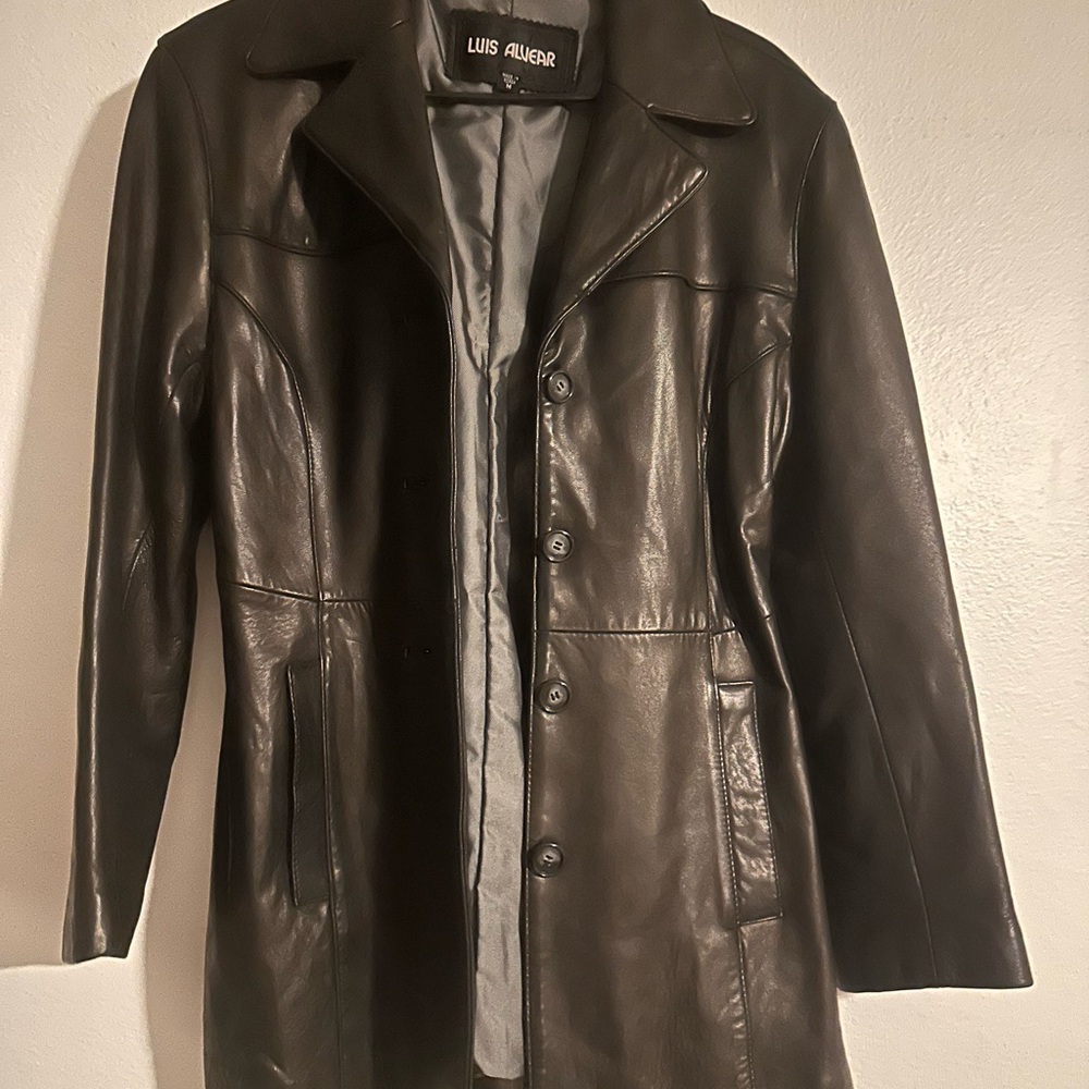 Luis Aviar Black Leather Jacket for Women